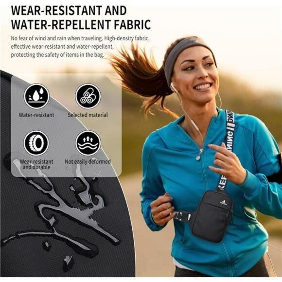 Mini Crossbody Sling Bag Chest Fanny Pack Water Resistant Phone Holder Travel - Picture 2 of 7